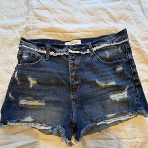 KanCan Blue Distressed Jean Shorts